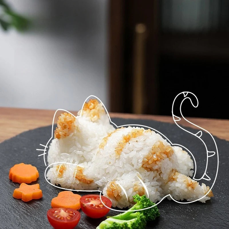 Cat Onigiri Mold Set – Cute Animal Rice Ball Molds for Kids Onigiri Rice Mold SPOT