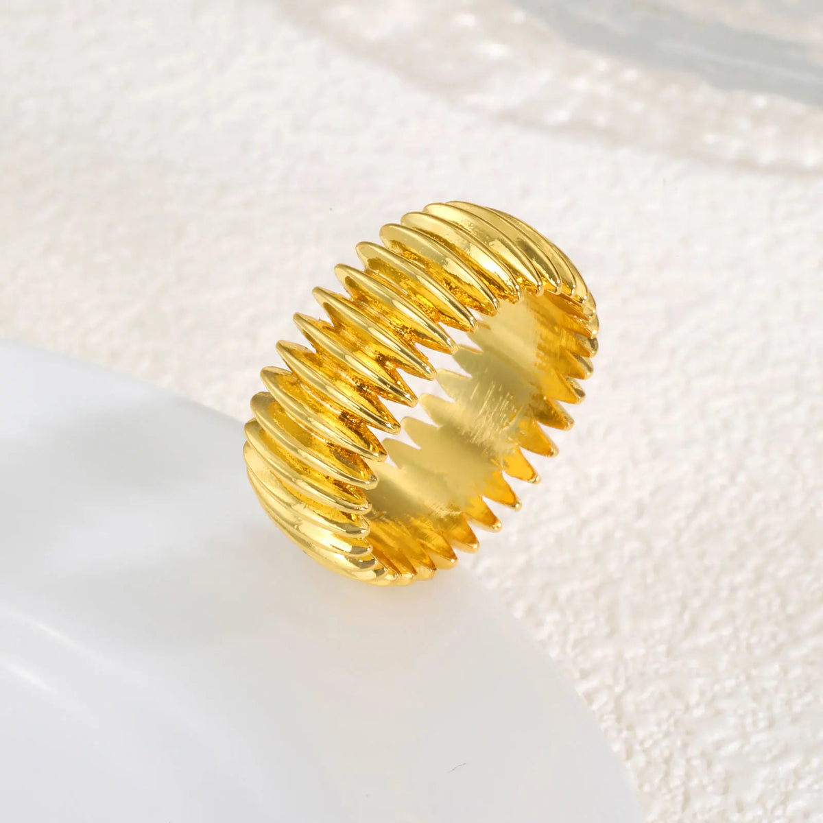 Meaeguet Geometric Gold Ring – 14k Plated Stainless Steel Fashion Ring SPOT
