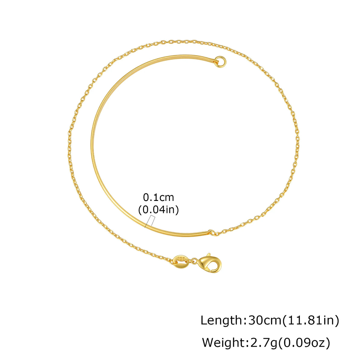 18K Gold Plated Half Chain Bangle Bracelet | Women's Cuff Bangle Bracelet SPOT