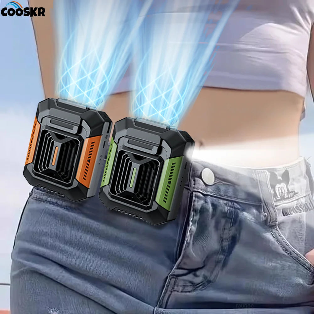 Portable Waist Clip Fan – LED Light, Power Bank, USB Rechargeable Portable Personal Fan SPOT