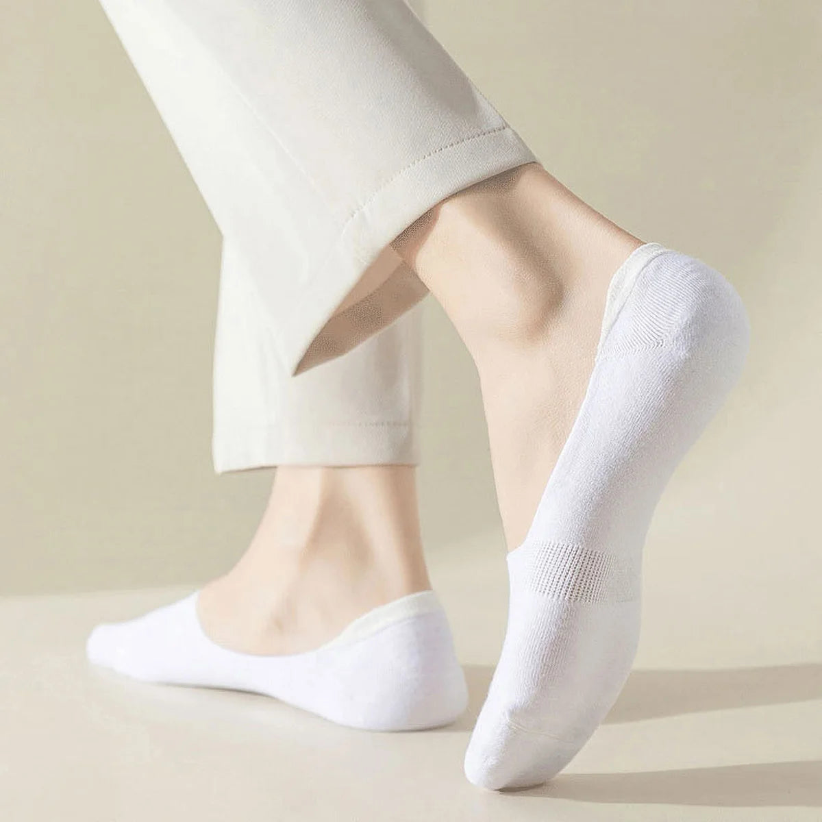 Men's No-Show Socks 5-Pack – Non-Slip Silicone Heel Low Cut No-Show Socks SPOT