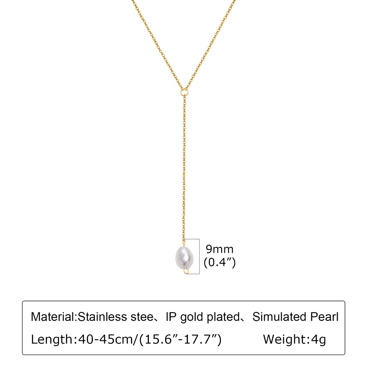 Y-Shape Pearl & CZ Gold Pendant Necklace for Women Pendant Necklace SPOT NC-1568G