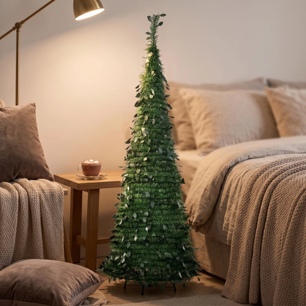 Slim Artificial Christmas Tree with Metal Stand – Dense & Full Artificial Christmas Tree SPOT