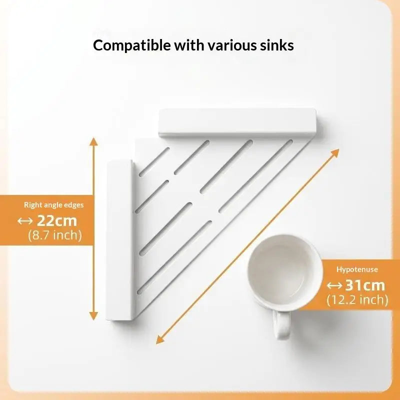 Kitchen Sink Corner Rack – Sponge Holder & Organizer Sink Corner Organizer SPOT