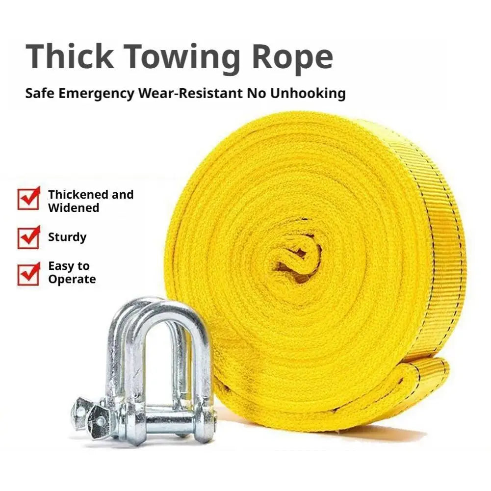 3M 3-Ton Heavy-Duty Tow Strap with Steel Hooks | Vehicle Recovery Vehicle Tow Strap SPOT