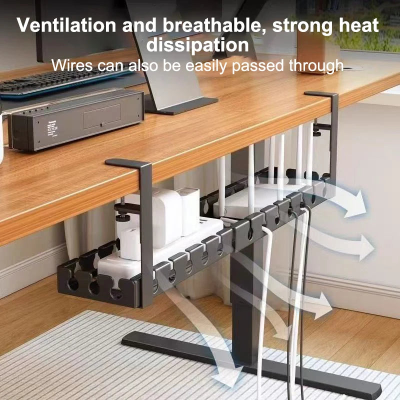 Under-Table Wire Cable Management Basket – No-Drill Rack Cable Management Rack SPOT