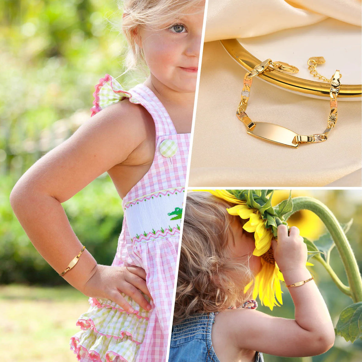 Tri-Color Personalized Name Bracelet – Kids Stainless Steel Personalized Bracelet SPOT