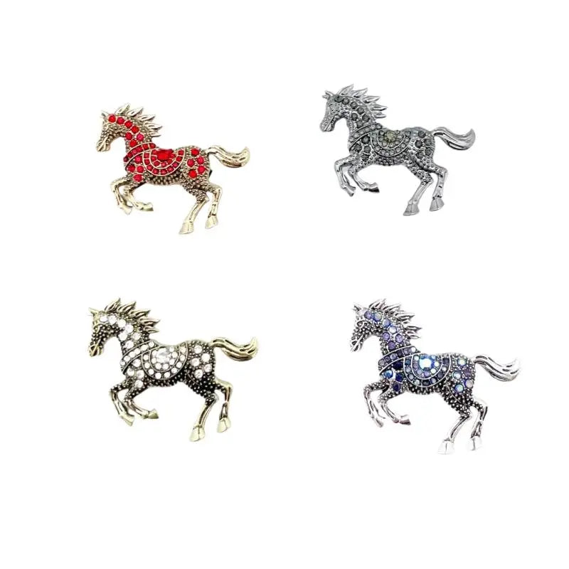 Rhinestone Horse Brooch – Zodiac Animal Lapel Pin for Women Brooch Lapel Pin SPOT