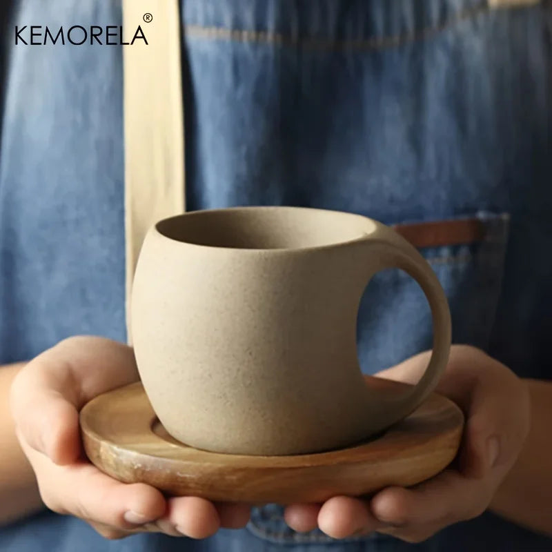KEMORELA 220ml Ceramic Coffee Cup & Saucer Set | Elegant Mug Ceramic Coffee Mug SPOT