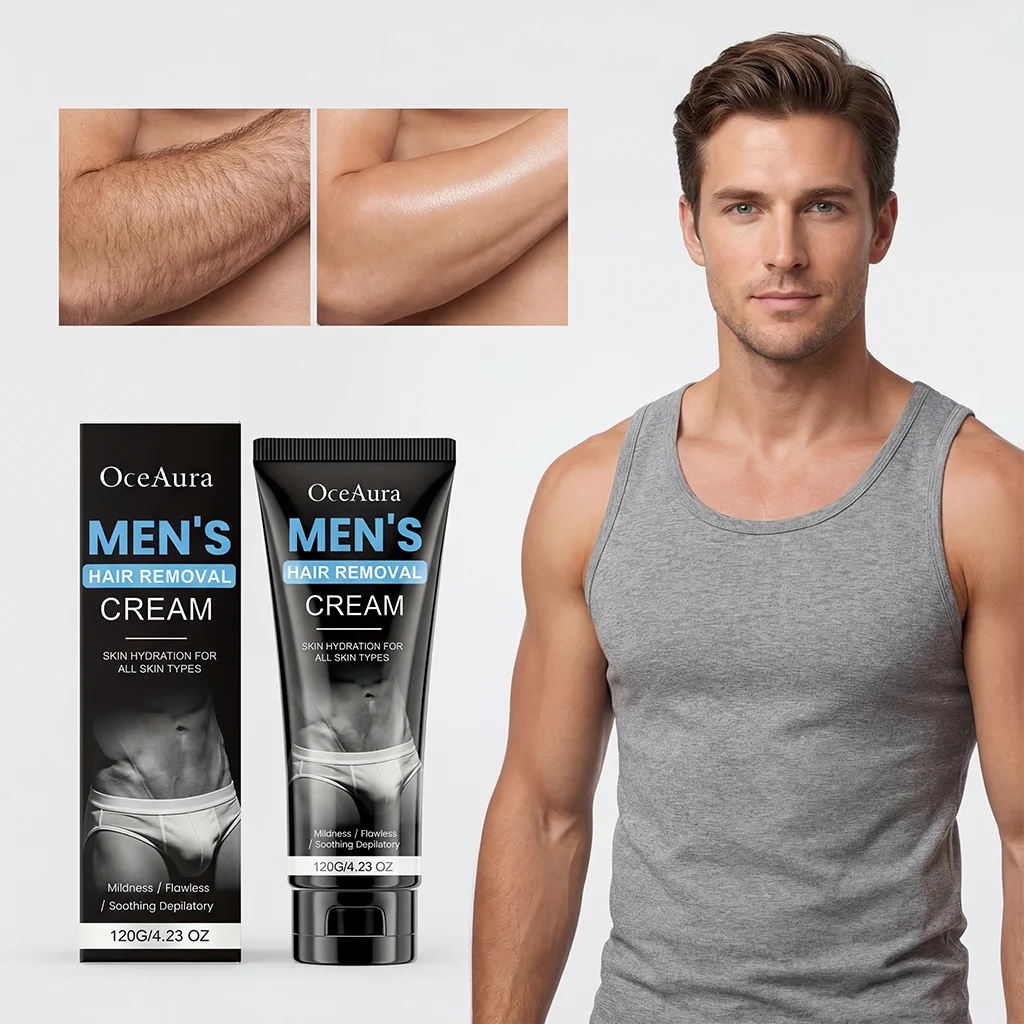 OceAura Men's Depilatory Cream – Gentle Body Hair Remover Depilatory Cream SPOT