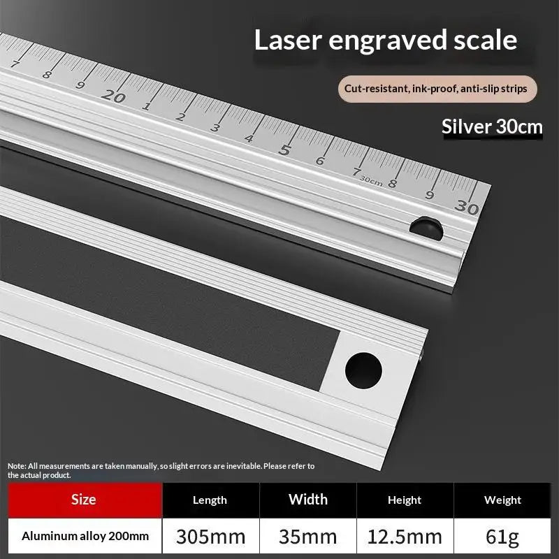 Aluminum Alloy Ruler – Anti-Slip, Cut-Safe, No Ink Bleed Aluminum Alloy Ruler SPOT 30cm