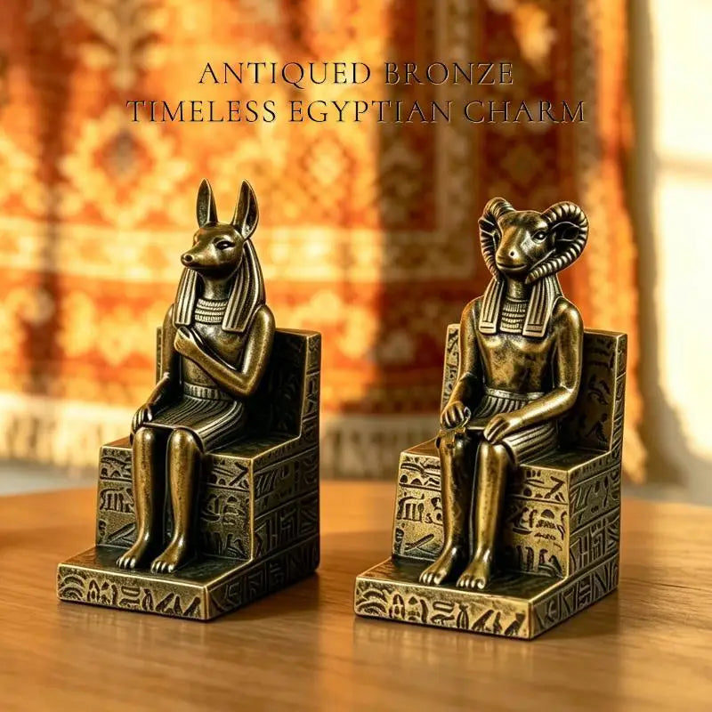 Anubis & Khnum Egyptian Resin Statue Set – Collectible Figurines Resin Collectible Figurine SPOT
