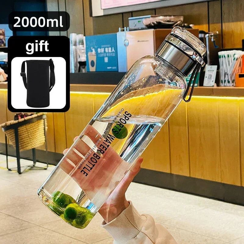Large Capacity Glass Water Bottle 0.75–2L | Leakproof & Portable Glass Water Bottle SPOT 2000ml 750-2000ml
