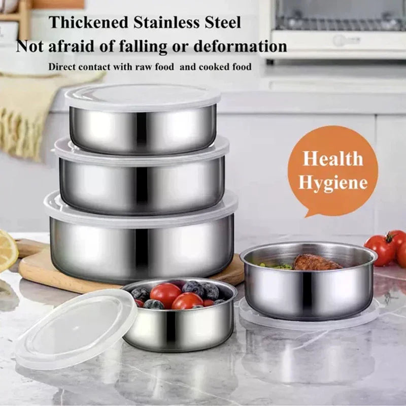 5-Piece Stainless Steel Mixing Bowls with Lids – Stackable Set Mixing Bowl Set SPOT