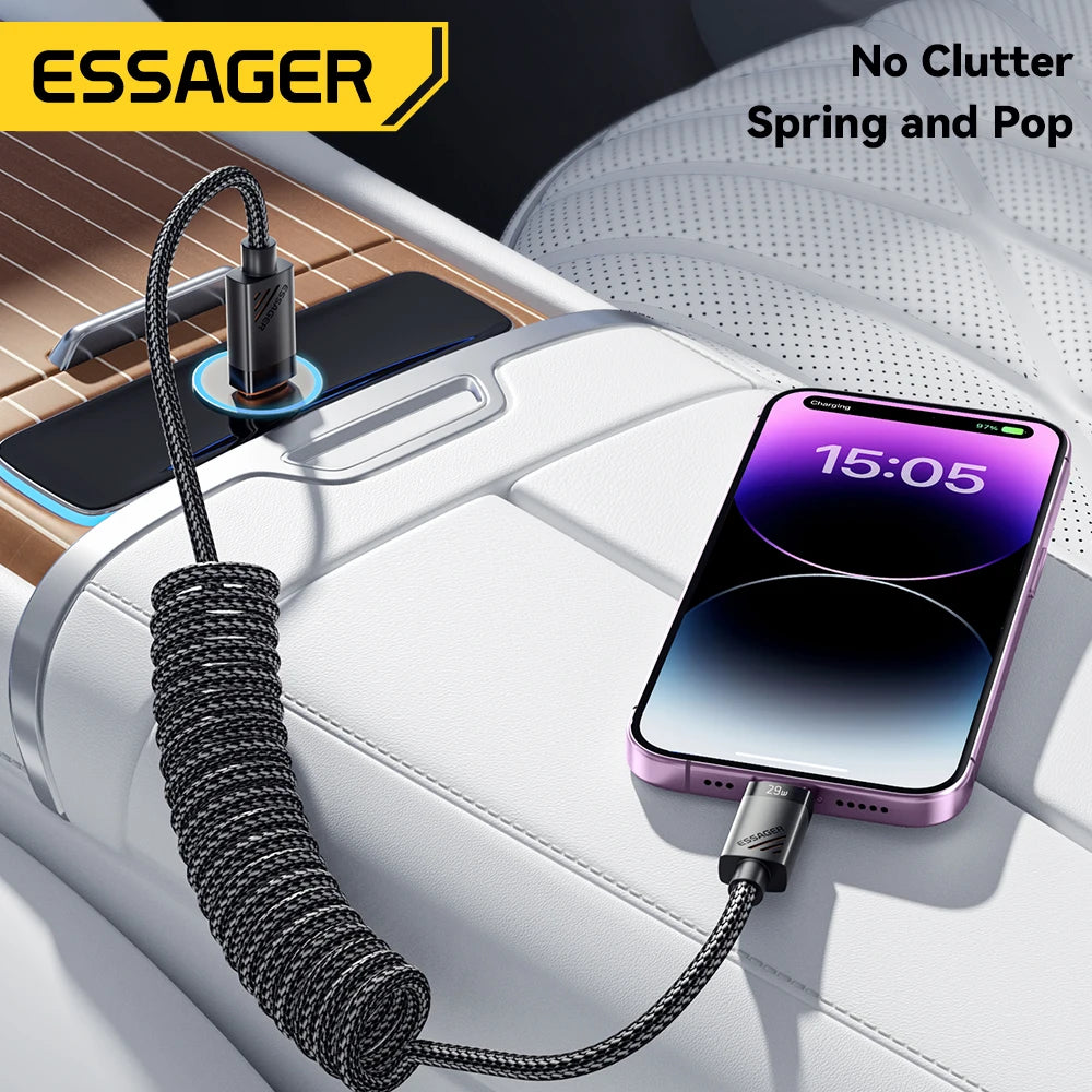 Essager Spring USB-C to Lightning Cable – PD 29W Fast Charge USB Charging Cable SPOT