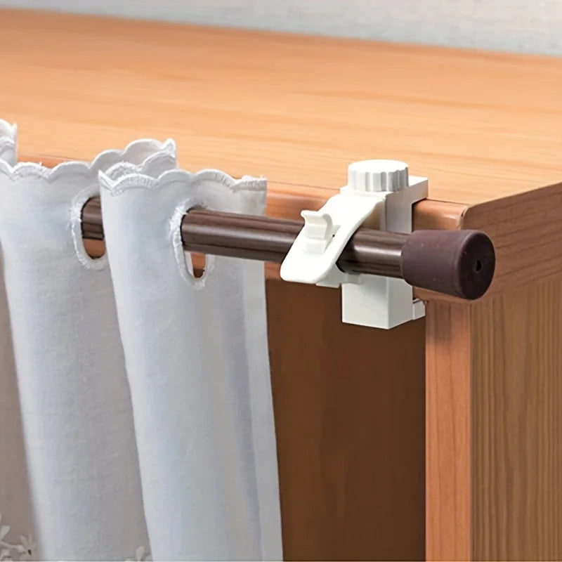 2-Pack Curtain Rod Brackets – Space-Saving Metal Wall Hooks Curtain Rod Brackets SPOT