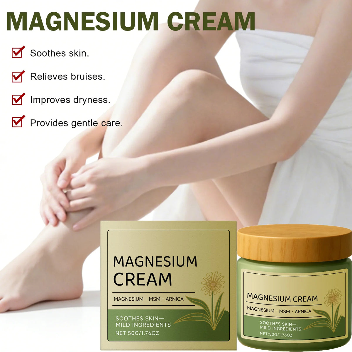 Hoygi Magnesium Body Cream – Moisturizing Massage Cream 50g Magnesium Body Cream SPOT